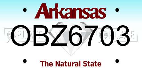 OBZ6703 Arkansas License Plate