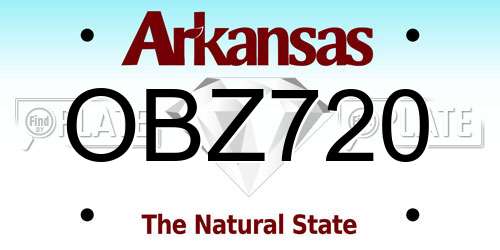 OBZ720 Arkansas License Plate
