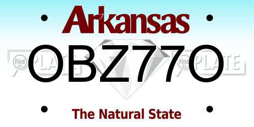 OBZ77O Arkansas License Plate