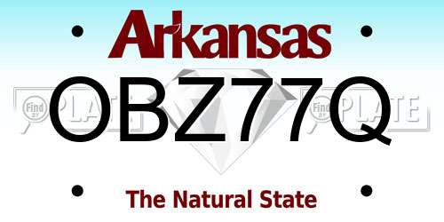 OBZ77Q Arkansas License Plate
