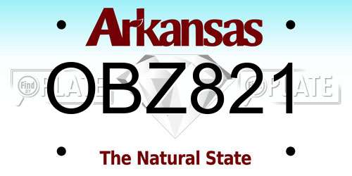 OBZ821 Arkansas License Plate