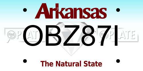 OBZ87I Arkansas License Plate