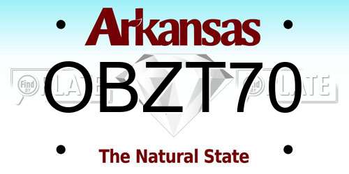 OBZT70 Arkansas License Plate