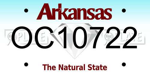 OC10722 Arkansas License Plate