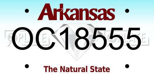 OC18555 Arkansas License Plate