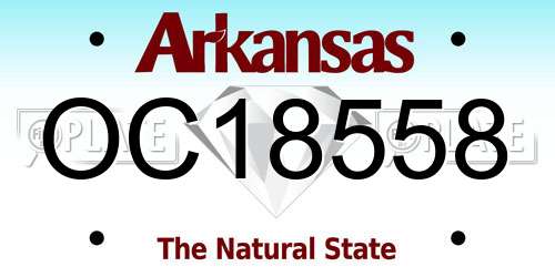 OC18558 Arkansas License Plate