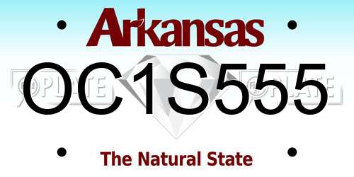 OC1S555 Arkansas License Plate