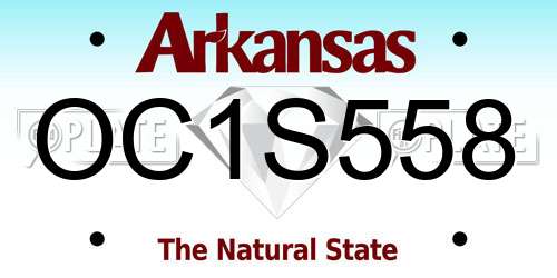 OC1S558 Arkansas License Plate
