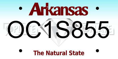 OC1S855 Arkansas License Plate