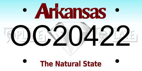 OC20422 Arkansas License Plate