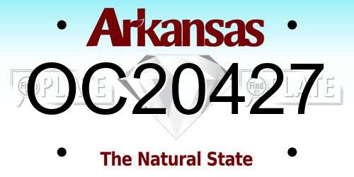 OC20427 Arkansas License Plate