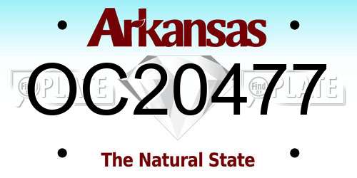 OC20477 Arkansas License Plate