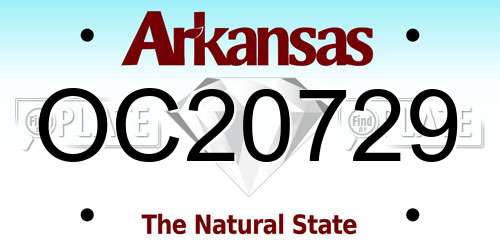 OC20729 Arkansas License Plate