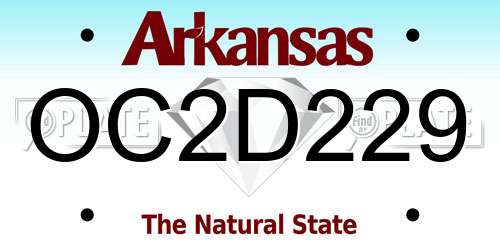OC2D229 Arkansas License Plate