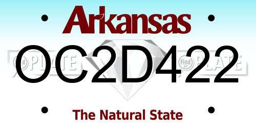 OC2D422 Arkansas License Plate