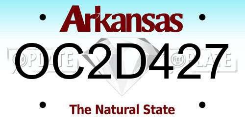 OC2D427 Arkansas License Plate