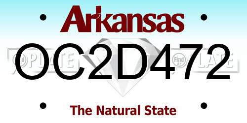 OC2D472 Arkansas License Plate