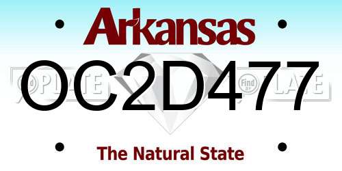OC2D477 Arkansas License Plate