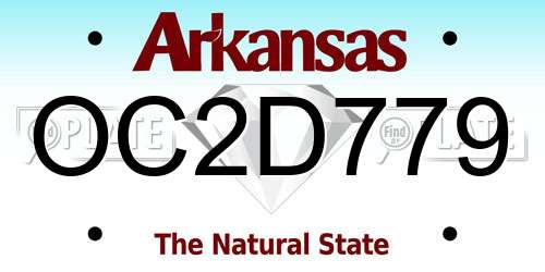 OC2D779 Arkansas License Plate