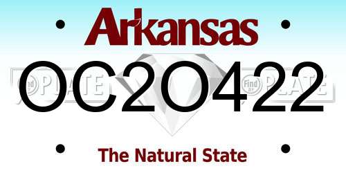 OC2O422 Arkansas License Plate