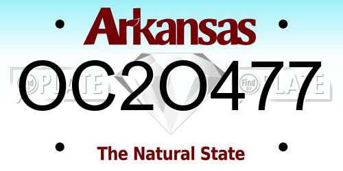 OC2O477 Arkansas License Plate