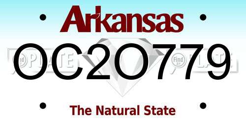 OC2O779 Arkansas License Plate