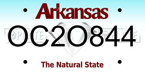 OC2O844 Arkansas License Plate