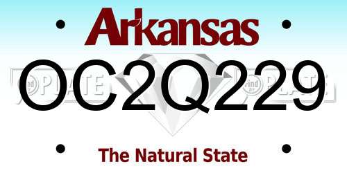 OC2Q229 Arkansas License Plate