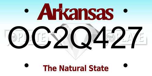 OC2Q427 Arkansas License Plate