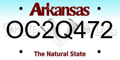 OC2Q472 Arkansas License Plate