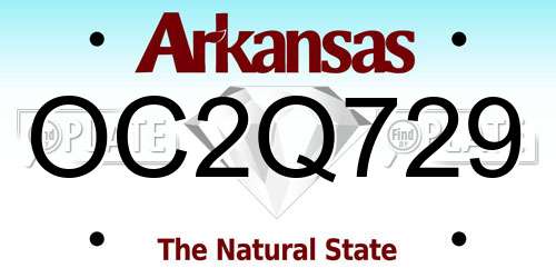 OC2Q729 Arkansas License Plate