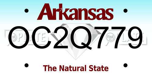 OC2Q779 Arkansas License Plate