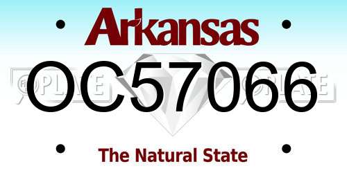 OC57066 Arkansas License Plate