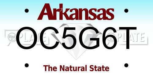 OC5G6T Arkansas License Plate