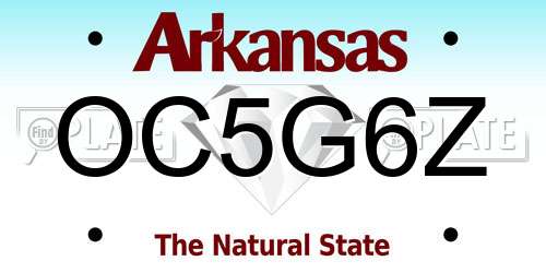 OC5G6Z Arkansas License Plate