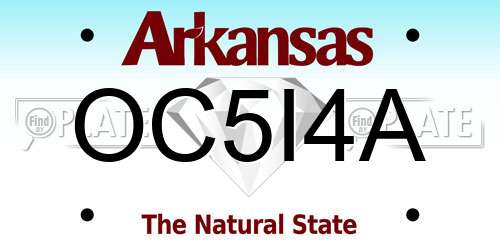 OC5I4A Arkansas License Plate