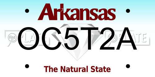 OC5T2A Arkansas License Plate