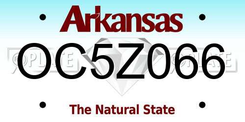 OC5Z066 Arkansas License Plate