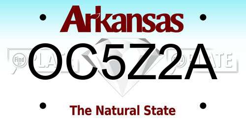 OC5Z2A Arkansas License Plate
