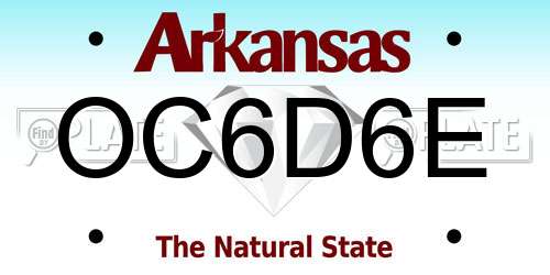 OC6D6E Arkansas License Plate