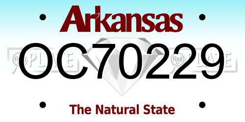 OC70229 Arkansas License Plate