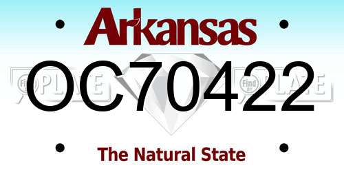 OC70422 Arkansas License Plate