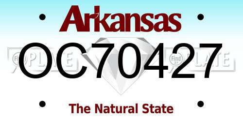 OC70427 Arkansas License Plate