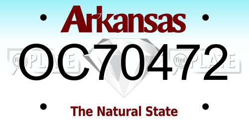 OC70472 Arkansas License Plate