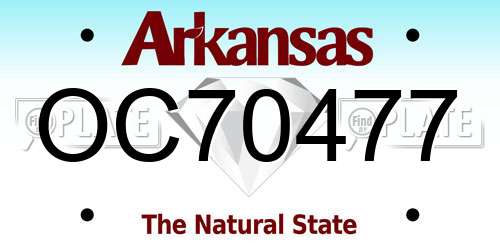 OC70477 Arkansas License Plate