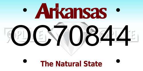 OC70844 Arkansas License Plate