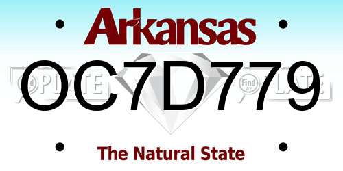 OC7D779 Arkansas License Plate