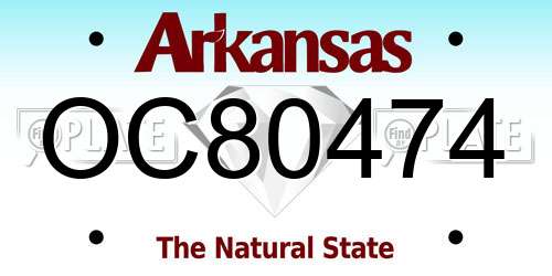 OC80474 Arkansas License Plate