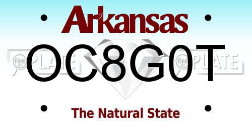 OC8G0T Arkansas License Plate
