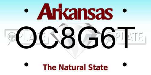 OC8G6T Arkansas License Plate